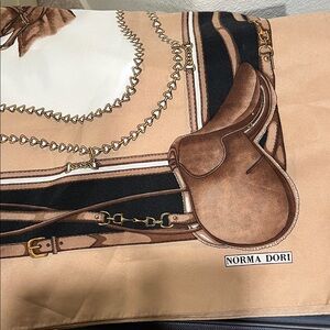 Brown Equestrian Print Scarf